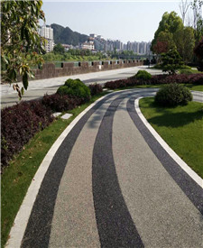 安徽黃山膠粘石透水地坪項目