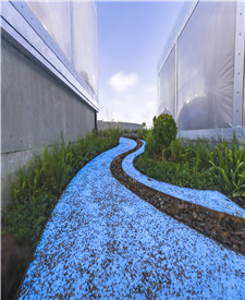 上海平定路膠粘石夜光地坪項目