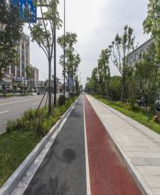 海寧行車道紅灰色透水混凝土項目