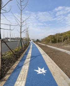 上海奉賢金融小鎮(zhèn)藍(lán)色透水混凝土項目